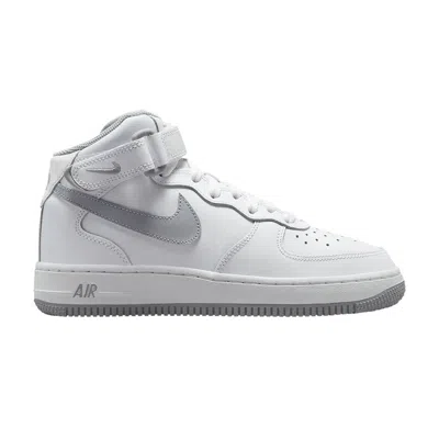 Pre-owned Nike Air Force 1 Mid Le Gs 'white Wolf Grey' | Kid's Size 6.5