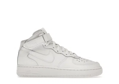 Pre-owned Nike Air Force 1 Mid Le Triple Sneakers In White
