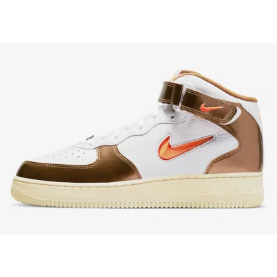 Nike Air Force 1 Mid Qs White/total Orange-ale Brown Dh5623-100 Men's