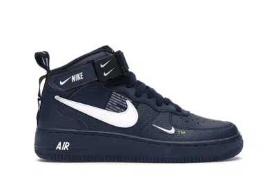 Pre-owned Nike Air Force 1 Mid Sneakers In Obsidian/tour Yellow/white In Multi