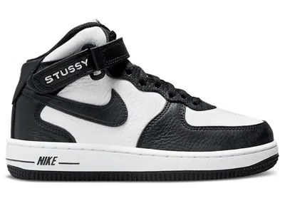 Pre-owned Nike Air Force 1 Mid Stussy Light Bone Sneakers In Grey/black/white In Multi