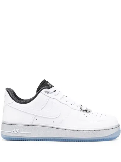 Nike Air Force 1 Mid-top Sneakers In 100 White-white-metallic Silver