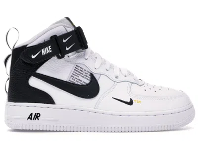 Pre-owned Nike Air Force 1 Mid Utility Sneakers In White/tour Yellow/black