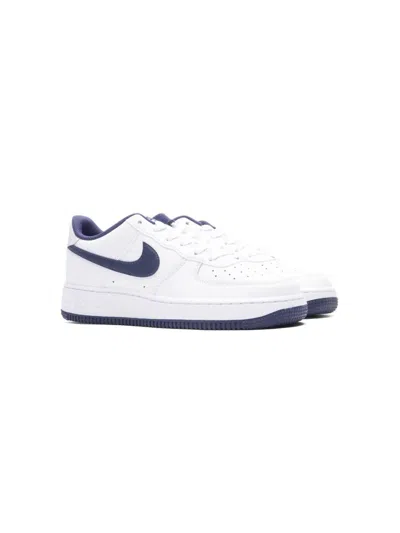 Nike Kids' Air Force 1 Lv8 Low-top Sneakers In White/navy