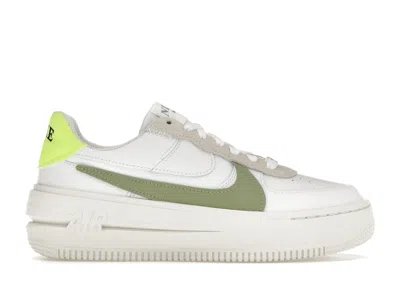 Pre-owned Nike Air Force 1 Plt.af.orm Oil Green (women's) Sneakers In White/sail/volt In Multi