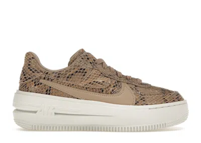 Pre-owned Nike Air Force 1 Plt.af.orm Snakeskin Print (women's) Sneakers In Brown/hepm/sail