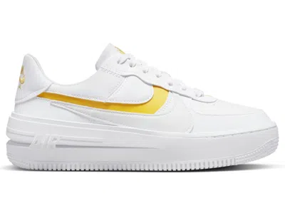 Pre-owned Nike Air Force 1 Plt.af.orm (women's) Sneakers In Summit In White/yellow Ochre/summit White