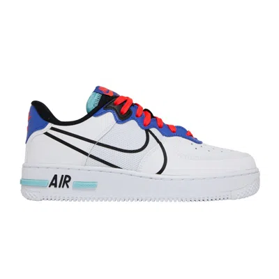 Pre-owned Nike Air Force 1 React Gs 'astronomy Blue Laser Crimson' | White | Kid's Size 5.5