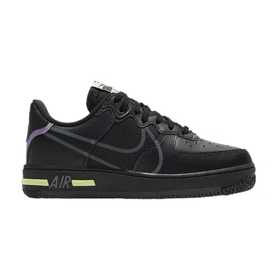 Pre-owned Nike Air Force 1 React Gs 'triple Black' | Kid's Size 5.5