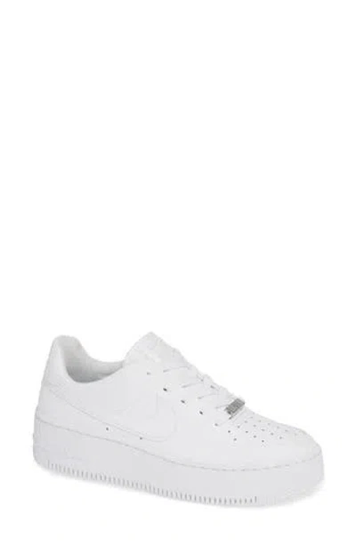 Nike Air Force 1 Sage Low Platform Sneaker In White/white/white