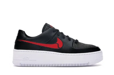 Pre-owned Nike Air Force 1 Sage Low Valentine's Day (2020) (women's) Sneakers In Black/metallic Silver/university R