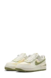Nike Air Force 1 Shadow Sneakers In White And Green In Sail/ Oil Green/ Ivory