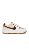 Nike White & Brown Air Force 1 Shadow Sneakers In Sail  Cacao  Flax  & Sesame