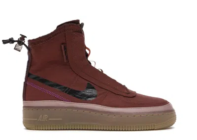 Pre-owned Nike Air Force 1 Shell (women's) Sneakers In Dark Pony/burgundy Ash/desert Dust