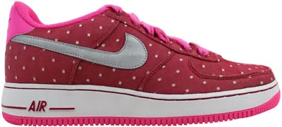 Pre-owned Nike Air Force 1 Sneakers In Dark Red/metallic Silver/pink Power