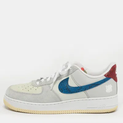 Pre-owned Nike Air Force 1 Sp Undefeated 5 On It Dunk Vs. Af1 Size 45 Multicolor Leather And Suede Low Top Sneakers