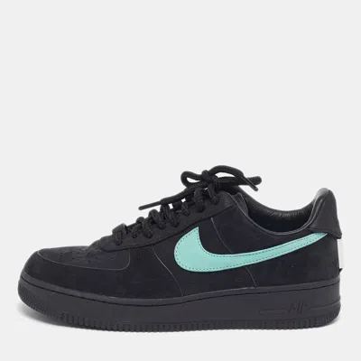 Pre-owned Nike Air Force 1 Tiffany & Co. 1837 Size 44.5 Black Suede Low Top Sneakers