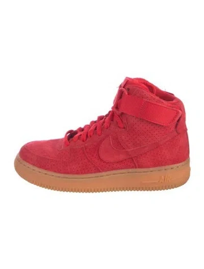 Pre-owned Nike Air Force 1 University Red Gum Wedge Sneakers