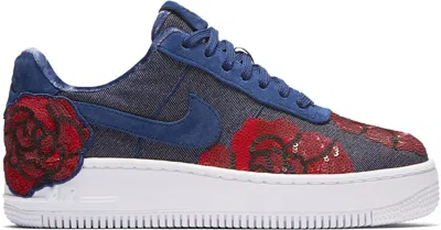Pre-owned Nike Air Force 1 Upstep Low Denim Rose Blue (women's) Sneakers In Binary Blue