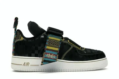 Pre-owned Nike Air Force 1 Utility Bhm Qs Men's Bv7783 001 In Black/metallic Gold