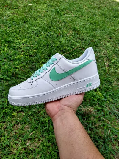 Pre-owned Nike Air Force 1 Womens /gs White Custom Multi Size Af1 Green