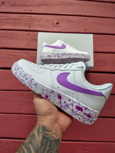 Pre-owned Nike Air Force 1 Womens /gs White Custom Multi Size Af1 Lilac Purple