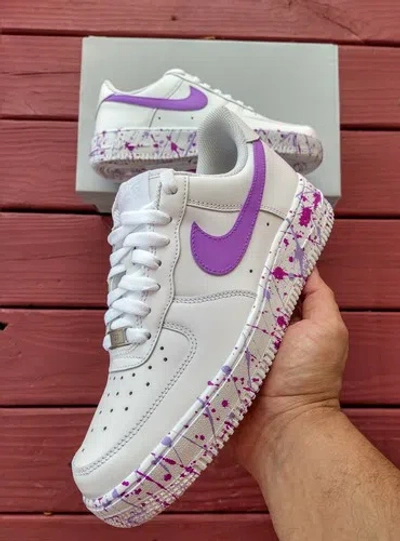 Pre-owned Nike Air Force 1 Womens White Custom Multi Size Af1 Purple Lilac