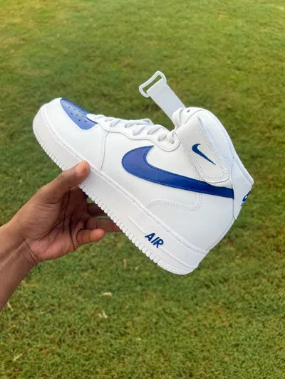 Pre-owned Nike Air Force 1 X Mid Custom (toebox Included) + Outsoles In Red