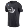 Nike Anthracite Air Force Falcons Apls Fighting Falcon Collection Rivalry T-shirt In Blue