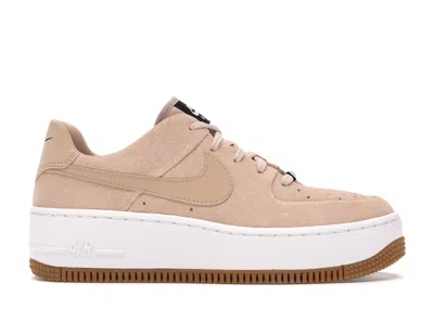 Pre-owned Nike Air Force Sage Low Suede (women's) Sneakers In Beige/white/black In Multi