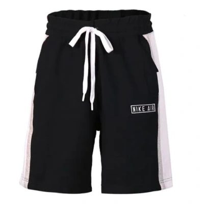 Nike Air French Terry Drawstring Zipper Pocket Casual Sports Shorts Black