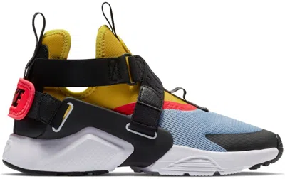 Pre-owned Nike Air Huarache City (women's) Sneakers In Aluminum/bright Citron/bright Crimson