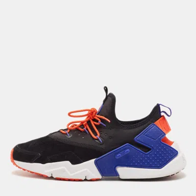 Pre-owned Nike Air Huarache Drift Black Rush Violet Size 44 Multicolor Suede And Rubber Low Top Sneakers