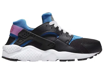 Pre-owned Nike Air Huarache Run Photo Blue Sneakers In Black/light Photo Blue/active Pink