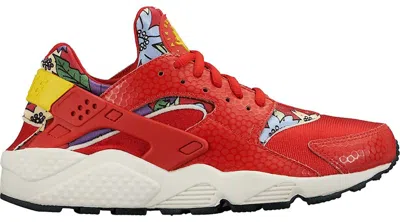 Pre-owned Nike Air Huarache Run Print Aloha (women's) Sneakers In University Red/true Yellow/sail