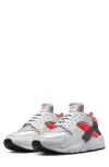 Nike Men's Air Huarache Shoes In White/ Metallic Silver/ Red