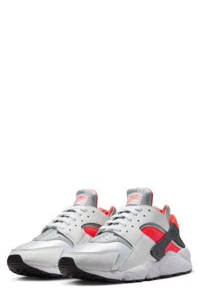 Nike Air Huarache Sneaker In White/metallic Silver/red