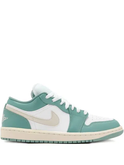 Nike Air Jordan 1 Low Leather Sneakers In Green