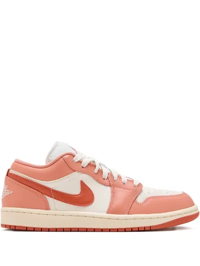 Nike Air Jordan 1 Low Swoosh Sneakers In Pink