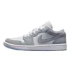 Nike Air Jordan 1 Low White/wolf Grey-aluminum Dc0774-105 Women's In White