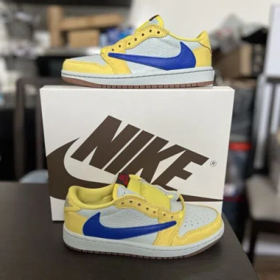 Pre-owned Nike Air Jordan 1 Low Women's Og Sp Travis Scott Canary Dz4137-700 Sz 5 In Yellow