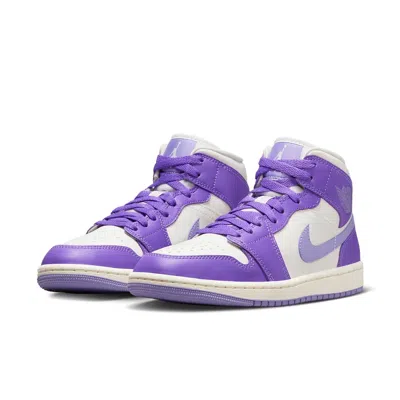 Nike Air Jordan 1 Mid Bq6472-504 Sneakers Womem's Action Grape Lifestyle Shoes In Multi