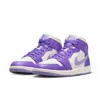 Nike Air Jordan 1 Mid Bq6472-504 Sneakers Womem's Action Grape Lifestyle Shoes In Purple