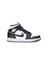 Nike Air Jordan 1 Mid Panda Sneakers In Black