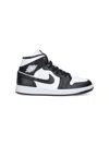 Nike Air Jordan 1 Mid Panda Sneakers In Black