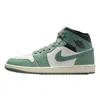 Nike Air Jordan 1 Mid Sail/jade Smoke-anthracite Bq6472-130 Women's In Green