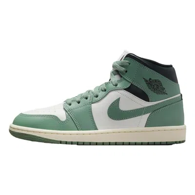 Nike Air Jordan 1 Mid Sail/jade Smoke-anthracite Bq6472-130 Women's In Green