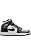 Nike Air Jordan 1 Mid Panda Sneakers In Black