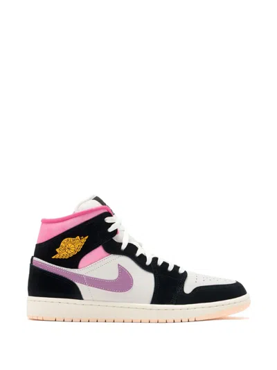 Nike Air Jordan 1 Mid Sneakers In Black