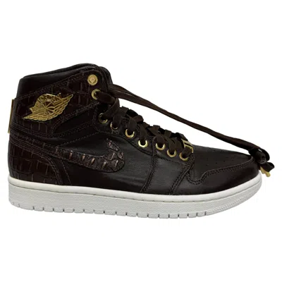 Nike Air Jordan 1 Retro High Croc Embossed Og Pinnacle Sneakers In Brown Leather